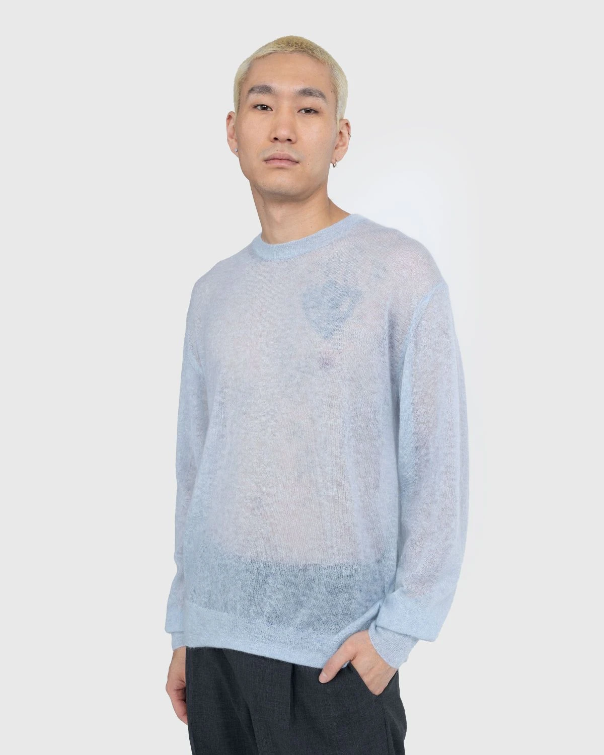 Auralee – Kid Mohair Sheer Knit Light Blue - Image 5