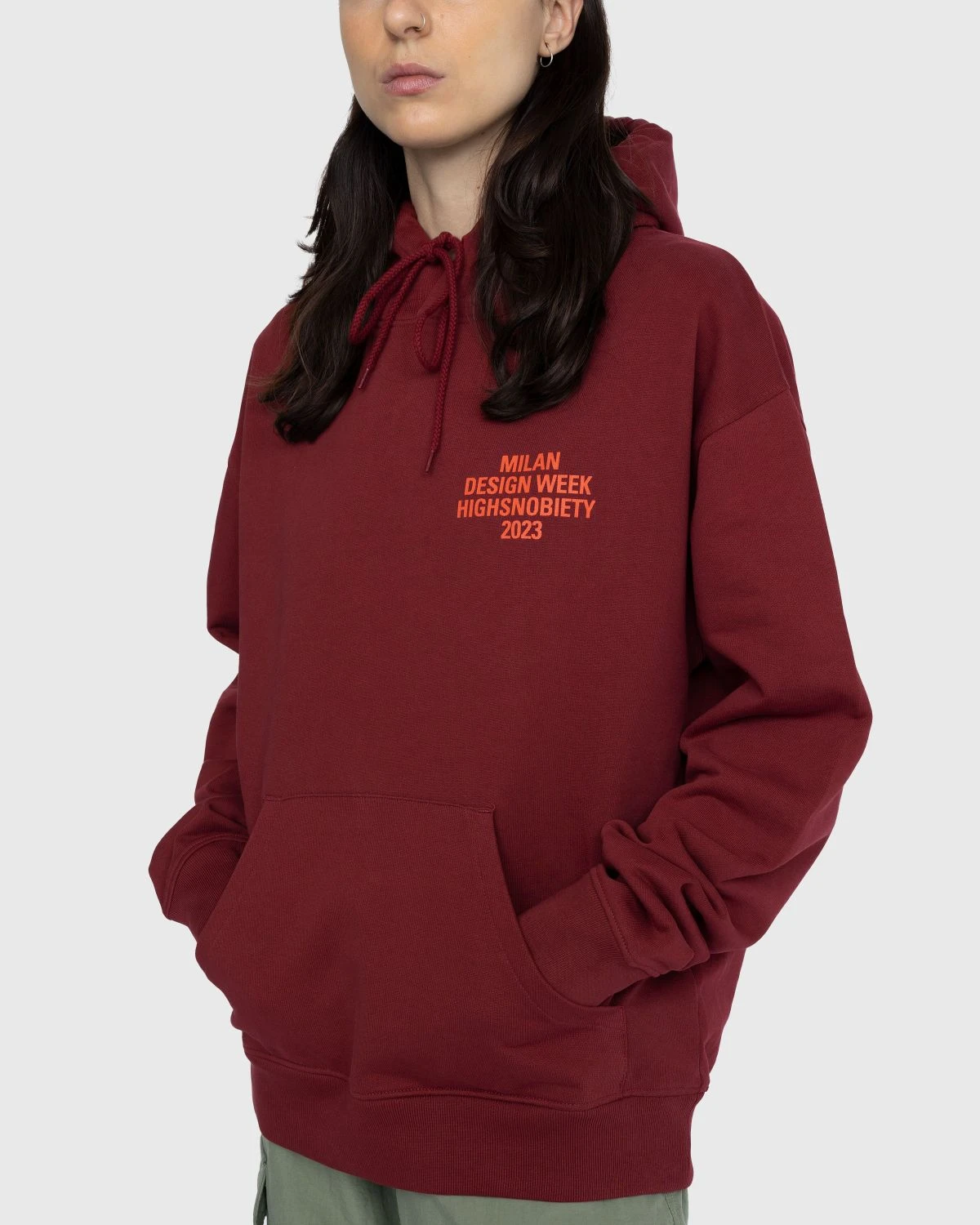 Highsnobiety β Milano Design Week Graphic Hoodie Burgundy - Image 6
