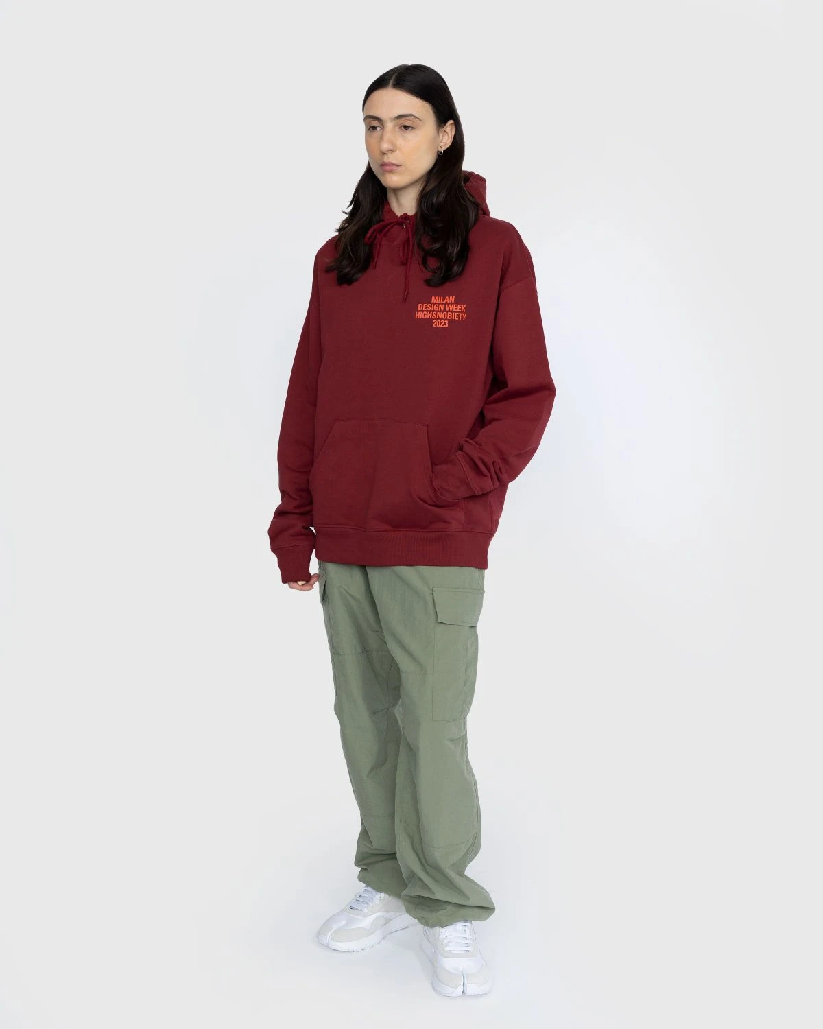 Highsnobiety β Milano Design Week Graphic Hoodie Burgundy - Image 7