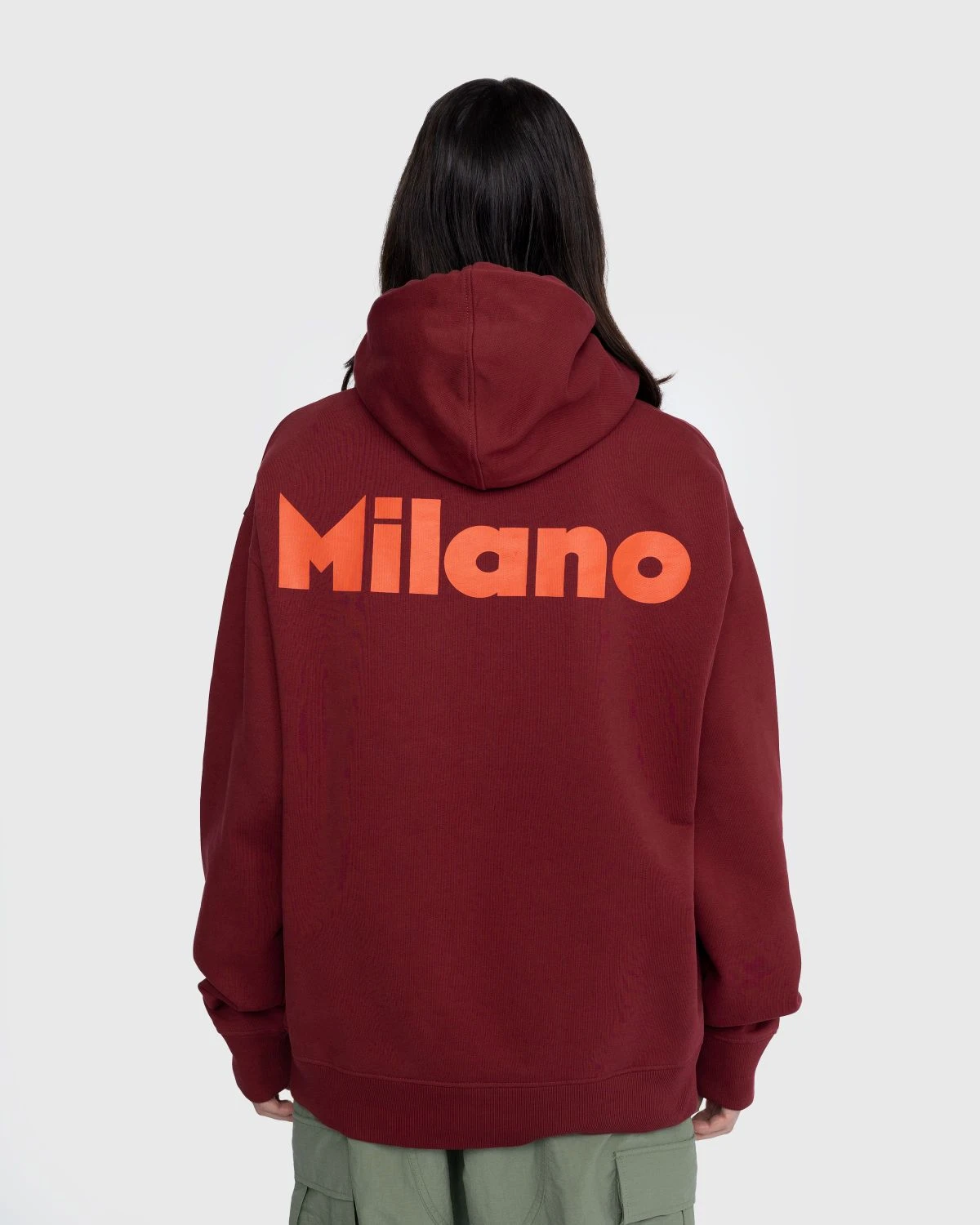 Highsnobiety β Milano Design Week Graphic Hoodie Burgundy - Image 4