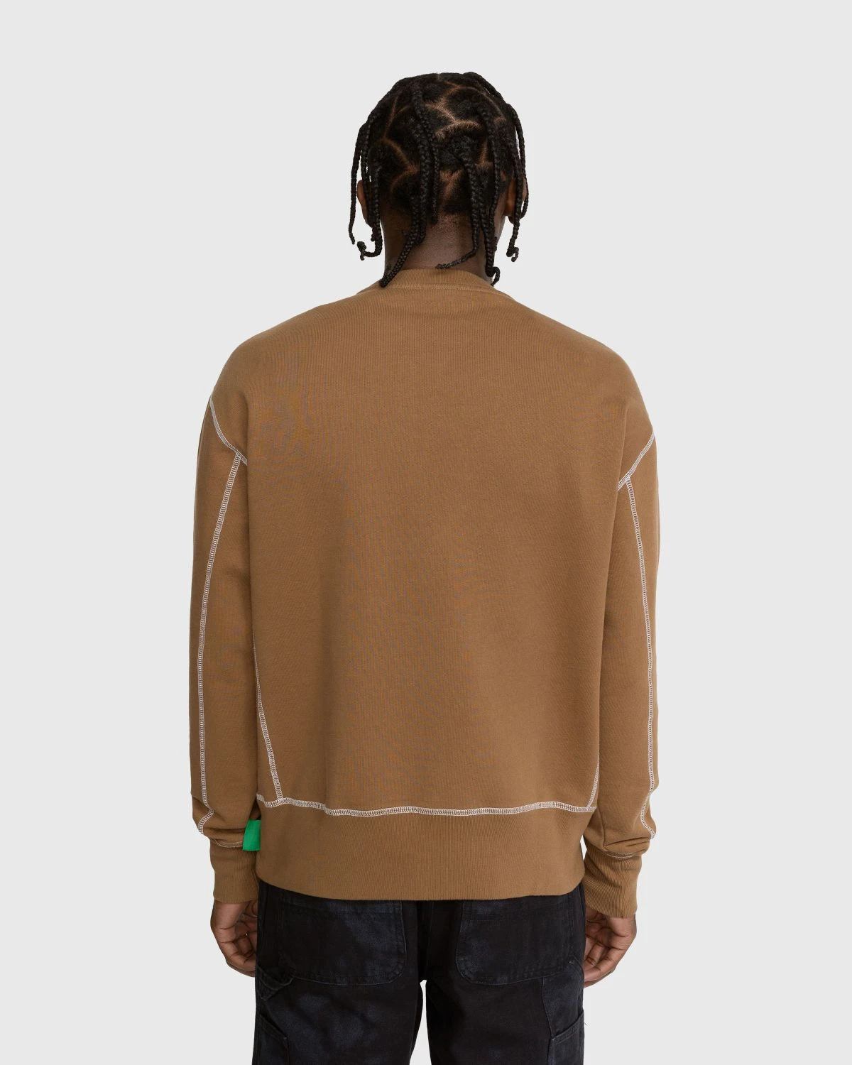 Highsnobiety – Contrast Stitch Fleece Crew Brown - Image 3