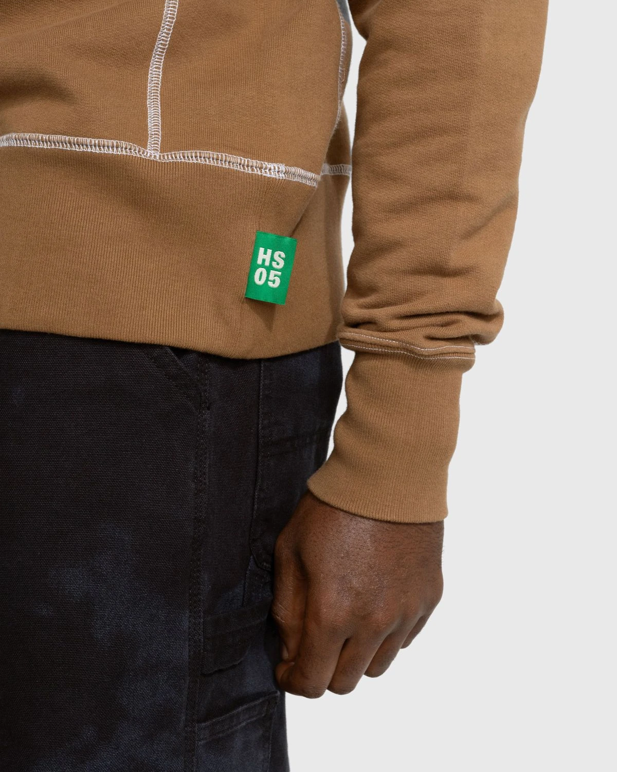 Highsnobiety – Contrast Stitch Fleece Crew Brown - Image 6