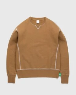 Highsnobiety – Contrast Stitch Fleece Crew Brown