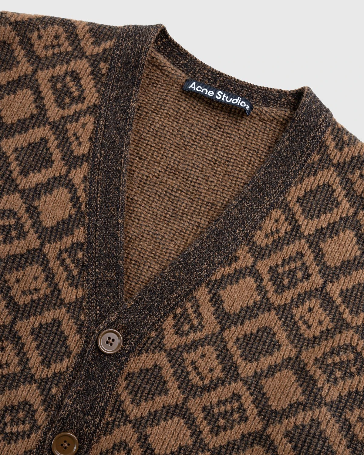 Acne Studios β Face Tiles Cardigan Toffee Brown - Image 5