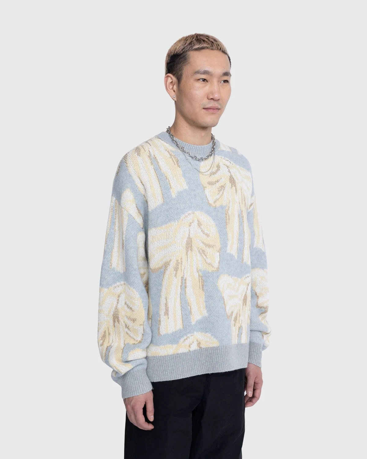 Acne Studios – Jacquard Pattern Crewneck Sweater Blue - Image 4