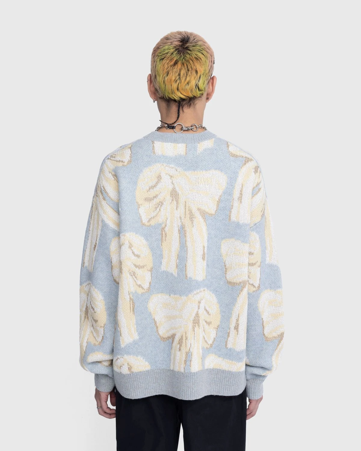 Acne Studios – Jacquard Pattern Crewneck Sweater Blue - Image 3