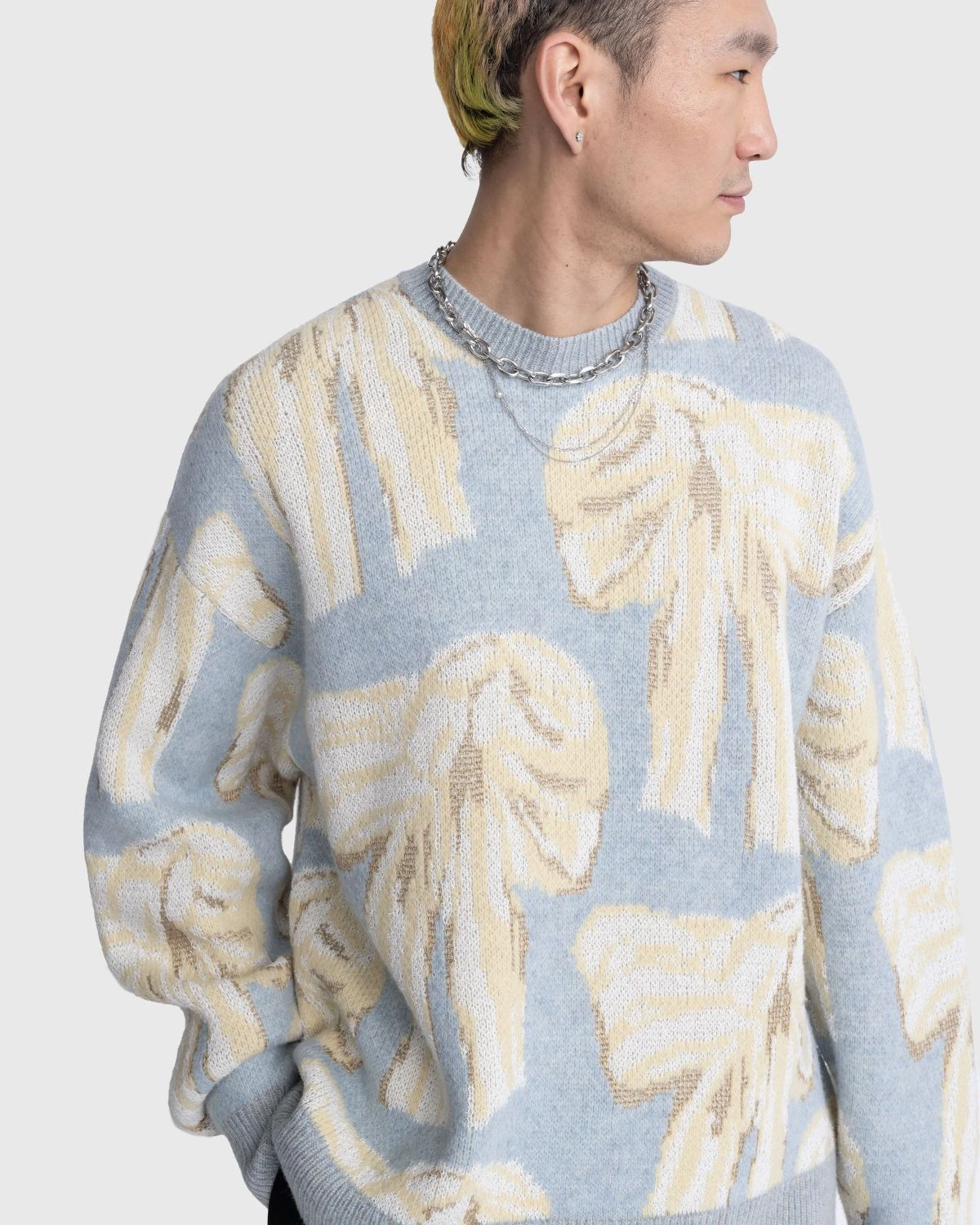 Acne Studios – Jacquard Pattern Crewneck Sweater Blue - Image 5