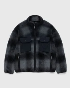 And Wander – Check Boa Jacket Black