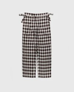 Bode – Shadow Plaid Side-Tie Trousers Brown