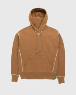 Highsnobiety – Contrast Stitch Fleece Hoodie Brown