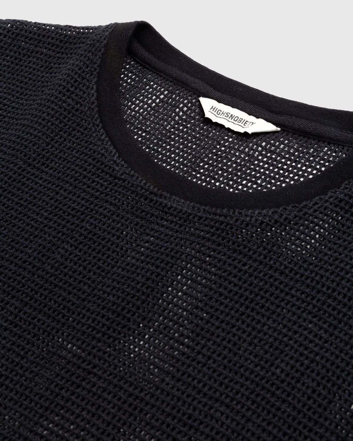 Highsnobiety – Cotton Mesh Knit T-Shirt Black - Image 6