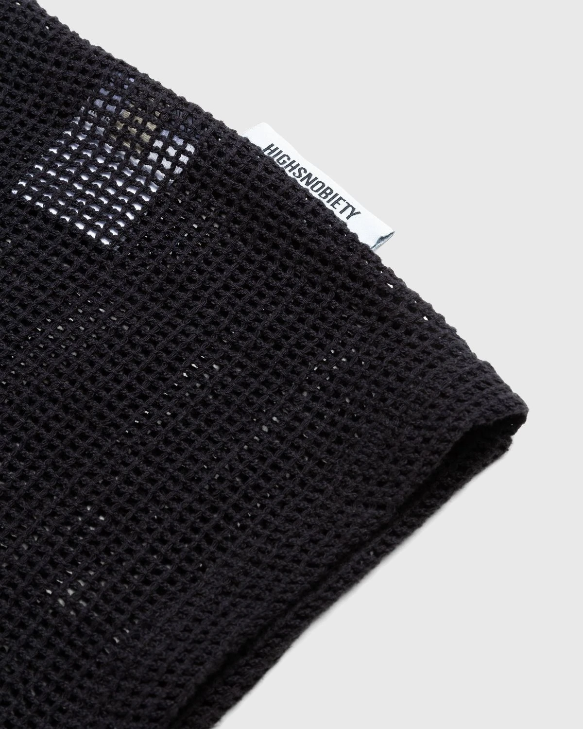 Highsnobiety – Cotton Mesh Knit T-Shirt Black - Image 7