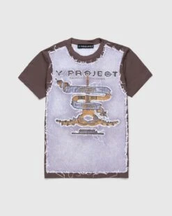 Y/Project – Paris' Best Second Skin T-Shirt Brown/Ice Blue